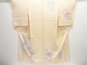 未使用品　駒絽御所車に菊牡丹模様訪問着